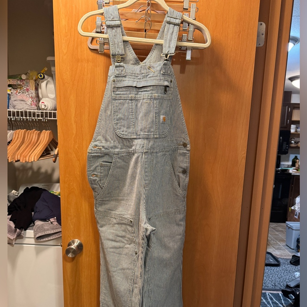 Women’s Carhartt Bib Overalls Railroad Stripe